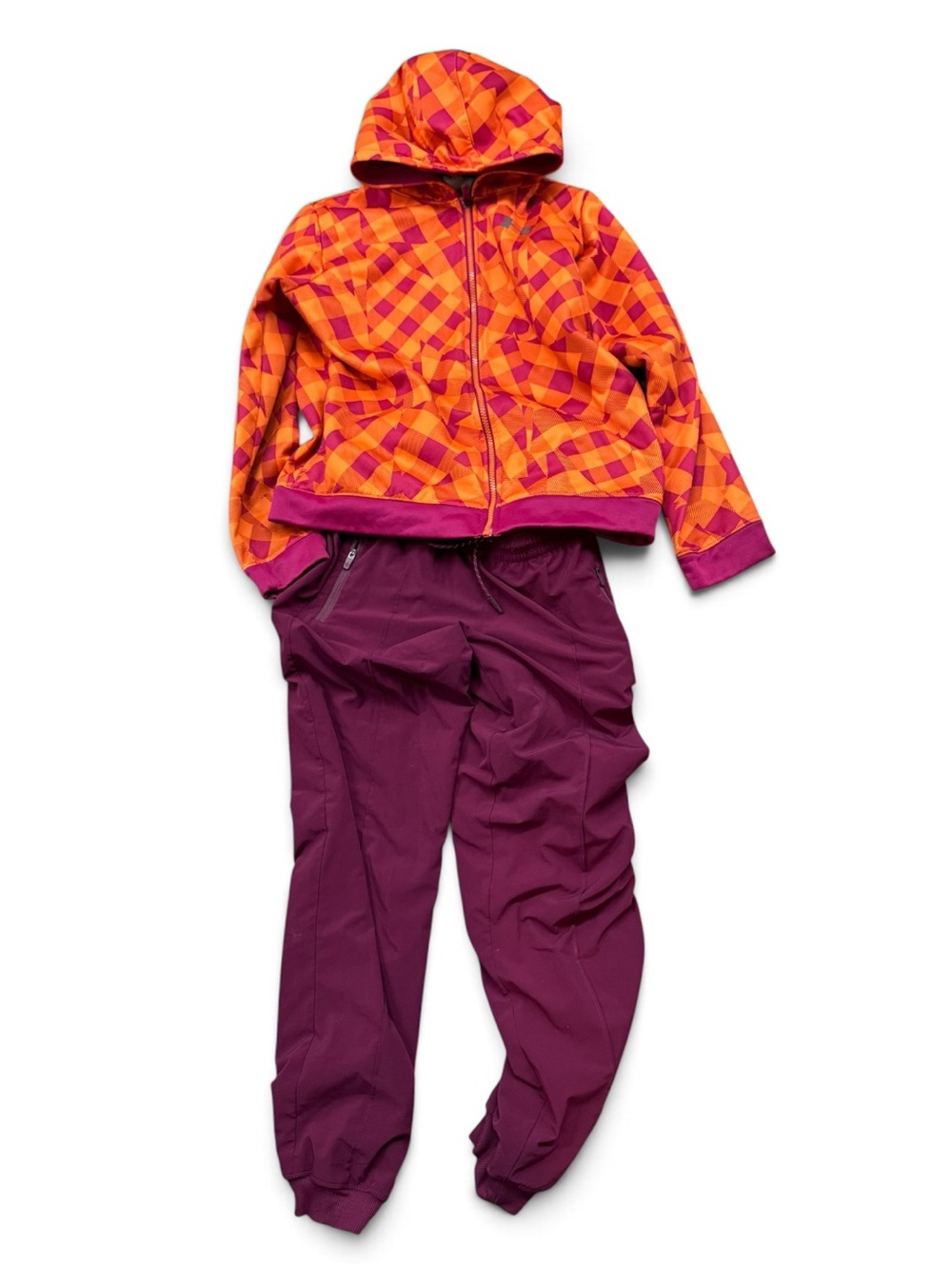 Tween Girl Under Armour hoodie with Athleta joggers